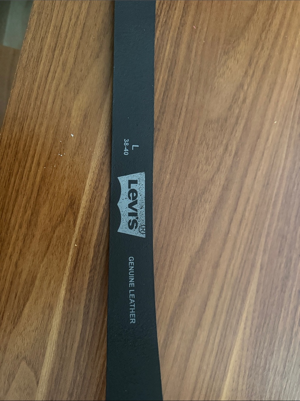 Levi's Black Leather Belt with Silver Logo Stamp